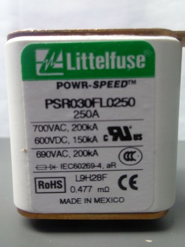 New Littelfuse PSR030FL0250 Powr-Speed Cube Fuse 250 Amp 700V - Picture 2 of 3