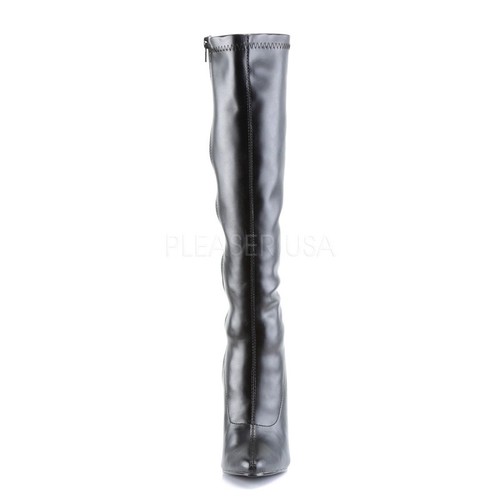 DEVIOUS Domina-2000 Stiefel Schwarz kniehoch Stretch Tabledance Poledance Gogo . - Picture 2 of 5