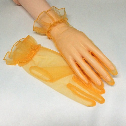 Gloves Wedding Ruffle Bride Edge Knitted Gloves Korean Dress Wedding Evening - Picture 4 of 19