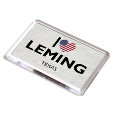 FRIDGE MAGNET - I Love Leming, Texas - USA