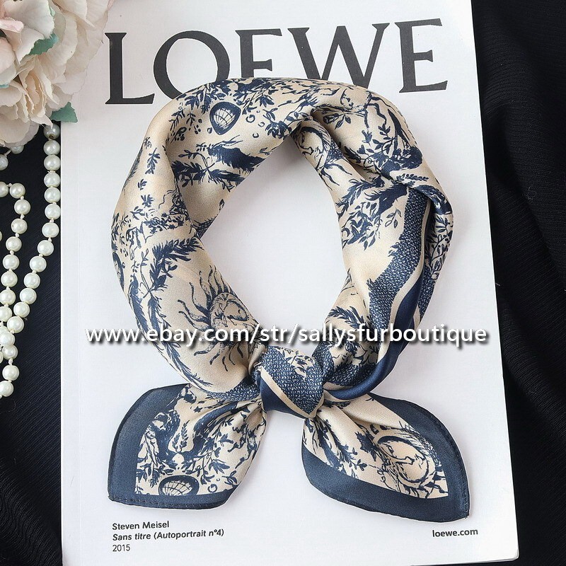 Sallys Boutique 100% Mulberry Silk Scarf Sun Print Office Bag Necktie 21