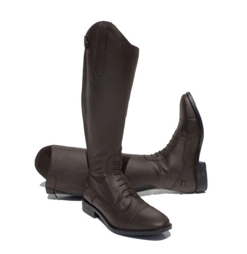 Rhinegold Extra Short Luxus Brown Leather Riding Boot Sizes 3 - 8 UK - 4 widths - Picture 1 of 6