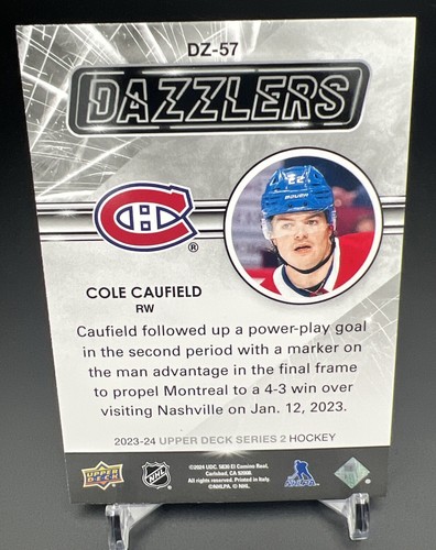 2023-24 Upper Deck Series 2 (2) Cole Caufield Dazzlers (1) Pink (1) Blue - Picture 5 of 5