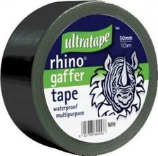 Ultratape Rhino 50mm 10mtr Multipurpose Gaffer Tape Black