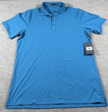 G/Fore Polo Shirt Mens XL Teal Solid Stretch Preppy Performance Golf Adult Nylon