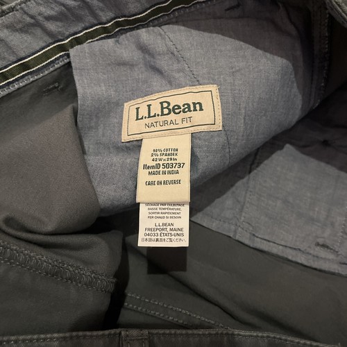 LL Bean Hose Herren 42x29 Rangeley Blau Stretch Khakis Natural Fit Neu - Bild 5 von 7