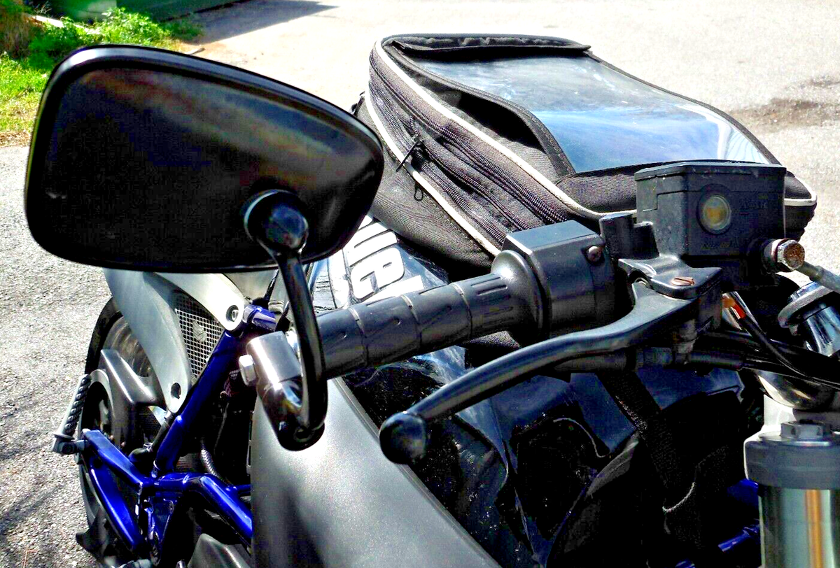 専用② 2 Universal Folding Bar End Mirrors - Black Cafe Racer Motorcycle