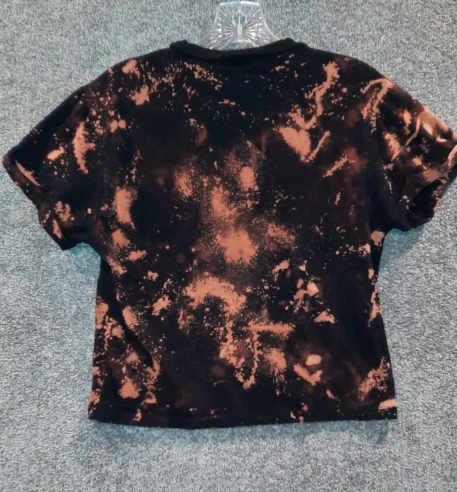 Dirtee Laundry Women's Crop Shirt Black Bleach Dye "NoPricks Allowed" S Preowned