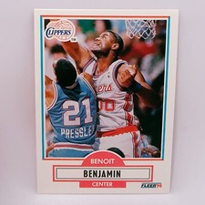 Fleer 90 NBA Basketball Card #84 Benoit Benjamin Center - Los Angeles Clipper
