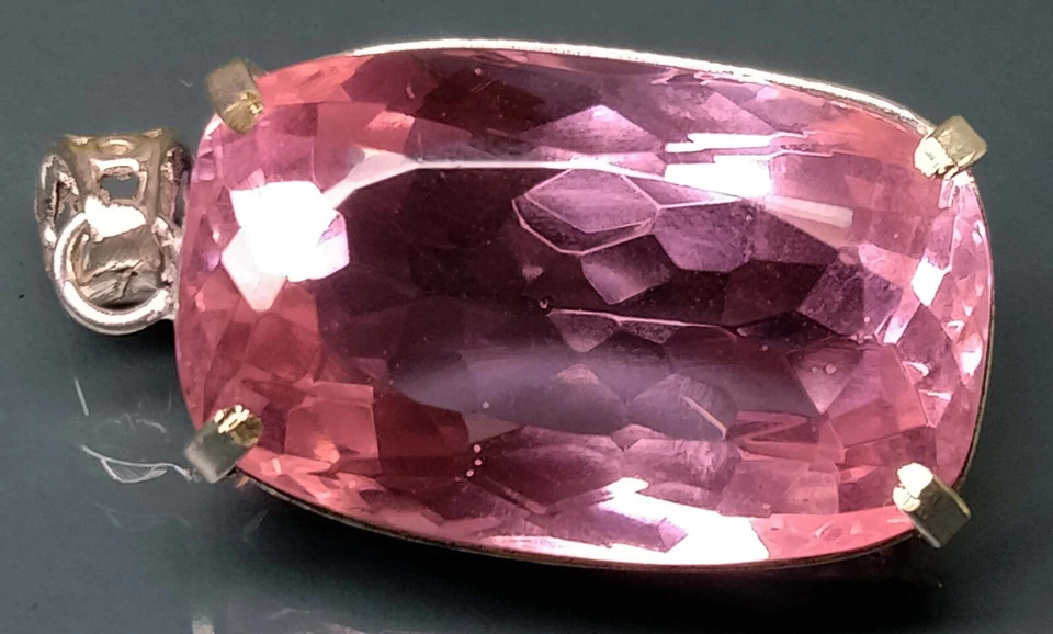 Colgante Topacio Rosa Corte Cojín 100.00 Ct Piedras Preciosas Naturales Certificado EGL PD030 Foto 3 de 4