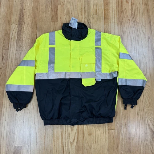Neese Viz Safety Reflective Jacket Yellow Black Sz XL ANSI 1072015 3M Scotchlite - product listing photo