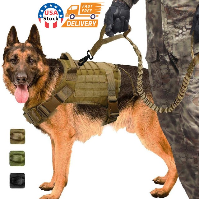 Petvins Tactical Dog Molle Harness Military Vest Adjustable Outdoor Training Ser For Sale Online Ebay