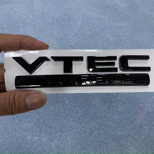 Gloss Black VTEC Turbo Rear Trunk Tailgate Emblem Badge Decal Stickers Nameplate - Picture 2 of 4