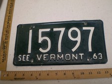1963 63 VERMONT VT LICENSE PLATE 15797