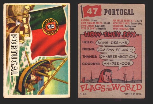 1956 Flaggen der Welt Vintage Sammelkarten Sie wählen Singles #1-#80 Topps - Bild 50 von 75