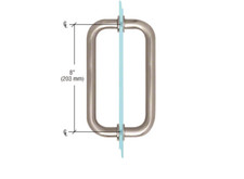 8" Tubular Back-to-Back Shower Door Handle - Brushed Nickel