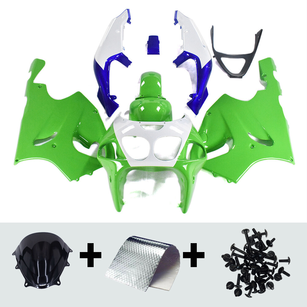 Green White Fairing Kit for Kawasaki ZX7R 1996-2003 97 98 99 00 01