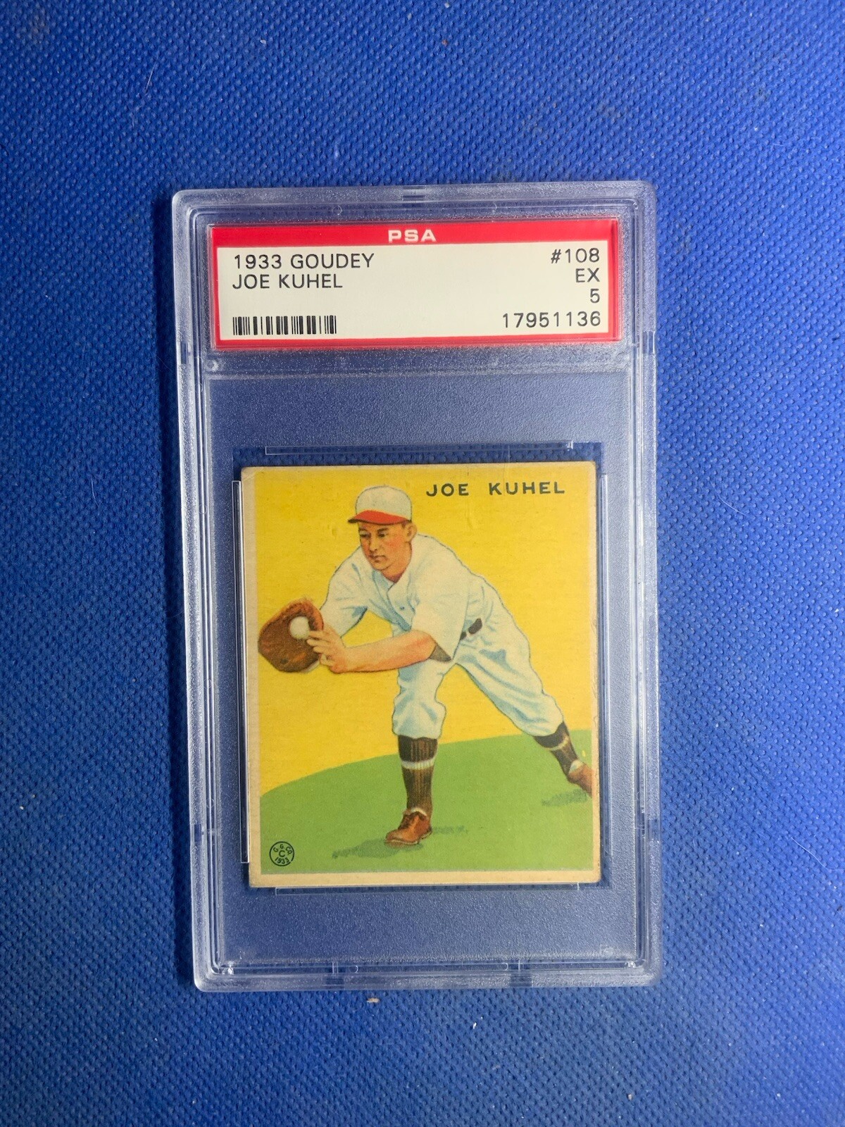 1933 Goudey #108 Joe Kuhel PSA 5 EX