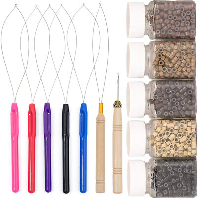 Nano Ring Loop Threader Pulling Tool Silicone Bead for Nano Bead Hair ...