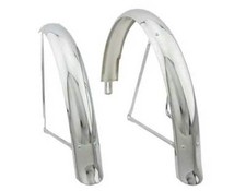 NEW Bicycle Fender 24" Flared Adjustable Middleweight Fender Set Chrome Bike