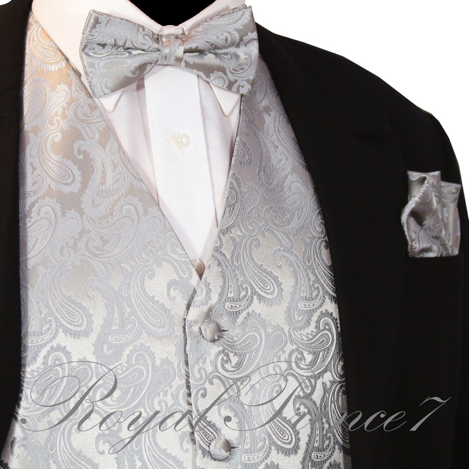 Vesuvio Napoli Men's Dress Vest & BowTie Solid ORANGE Color Bow Tie Set XS At Men's Clothing Store