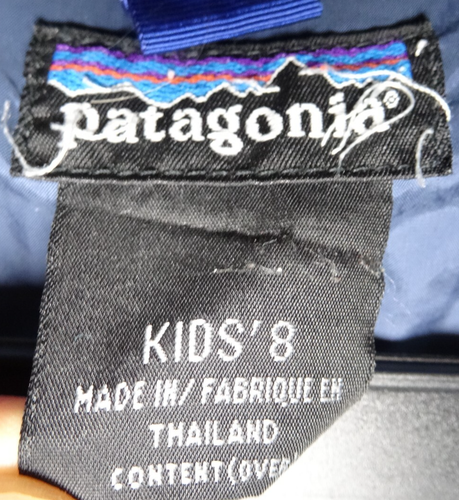 Vintage 90s Patagonia Rain Jacket Shell Youth Kids Size 8 Medium Yellow Hooded - Picture 3 of 3