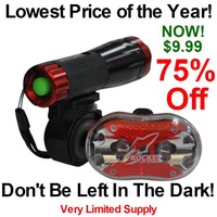 Rocket Top Sports-best Bike Light Set-xl Brite 1-led Front & Rear Red Taillig... on sale Rocket Top Sports-best Bike Light Set-xl Brite 1-led Front & Rear Red Taillig... on sale