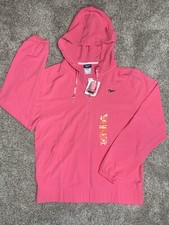 Reebok 1/4 Zip Pullover Windbreaker Hoodie Jacket Women s Size Medium Pink