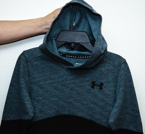 NWT UNDER ARMOUR YOUTH BOYS ATHLETIC HOODIE SWEATSHIRT SZ S 6-8 GRAY BLACK $45 - Picture 3 of 3