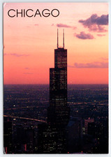 Chicago Sears Tower at Dusk Postcard Sunset In Illinois Photo Karina Wang
