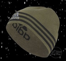 New Adidas Eclipse Reversible 3 Men s Winter Olive Green Cap Hat Beanie