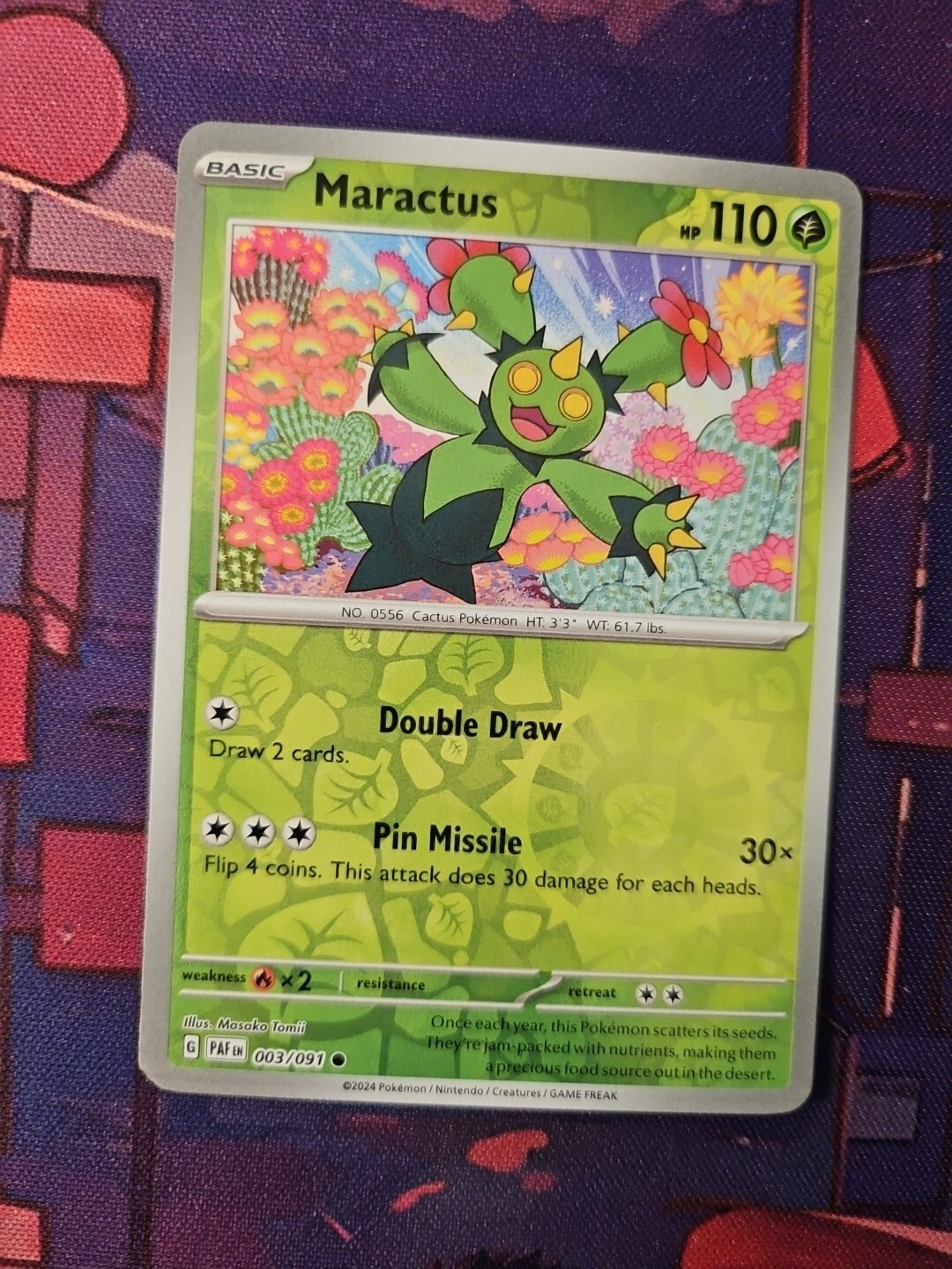 Maractus 003/91 - Pokemon Paldean Fates - Reverse Holo - NM