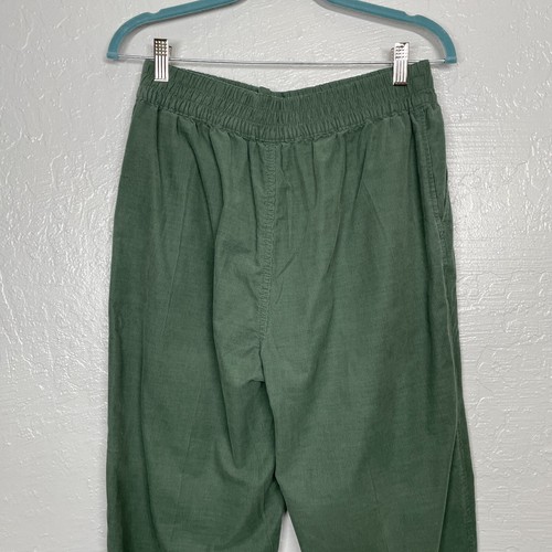 Madewell Women S Green Corduroy Huston Pull On Crop Pant Cotton Stretch Waist - Picture 7 of 11