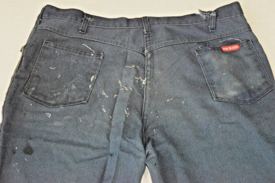 Pantalones utilitarios vintage Dickies talla 38 x 27,5 años 90 azul marino usados en ropa de trabajo Foto 4 de 4