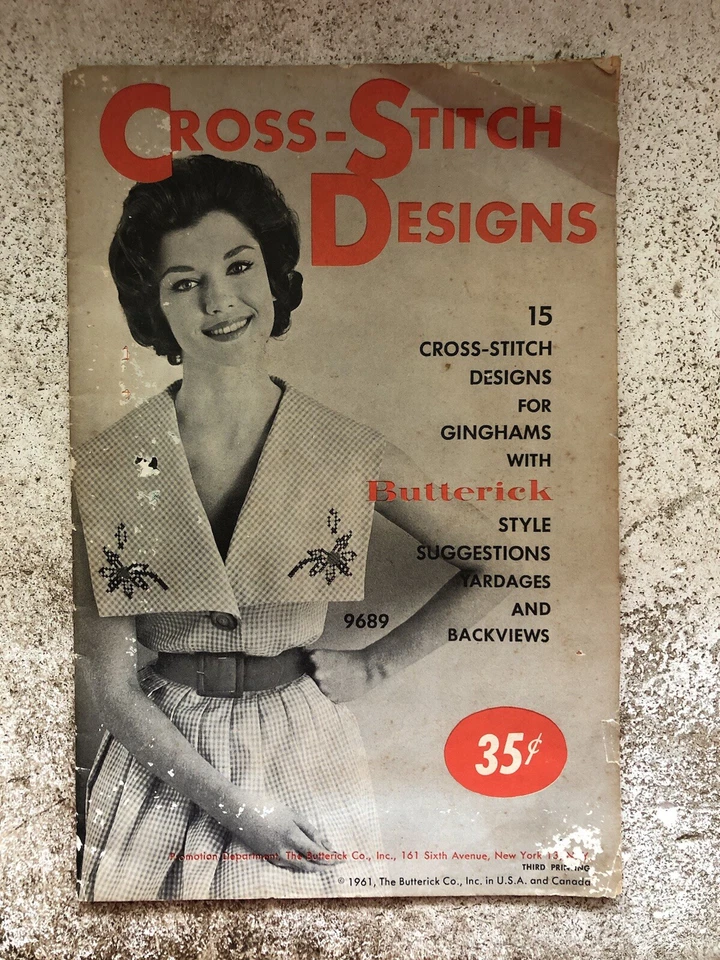 1960s Butterick Cross-Stitch Design 15 Design For Gingham Fabric Apron Pinafore - Image 2 of 4