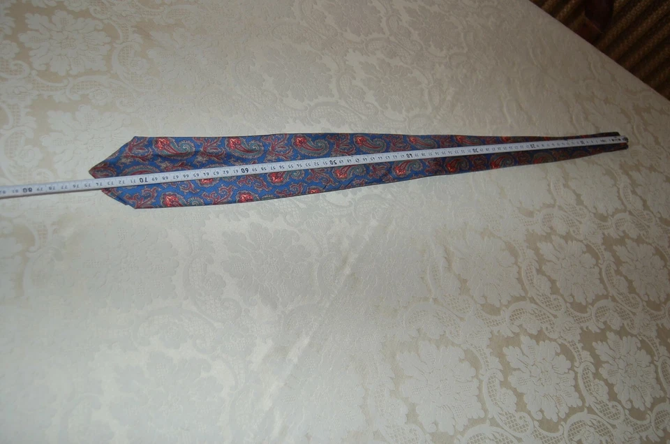 Vivax by Sambrook Witting, Cravatta, Azzurro, Virgole cachemire, seta, usata - Immagine 3 di 4