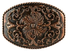 HA0016 Antique Floral Engraved Ornate Western Design Belt Buckle fits 1-1/2"