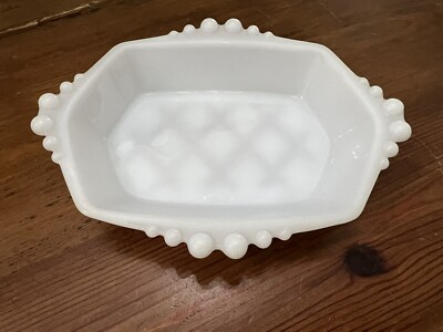 vintage anchor hocking Milk Glass Trinket/soap Dish