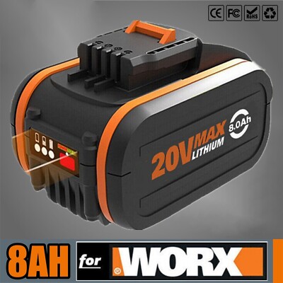 8,0Ah 20V MAX Li-Ion Akku Für WORX Geräte WA3553 WA3551 WA3572 mit LED-Anzeige