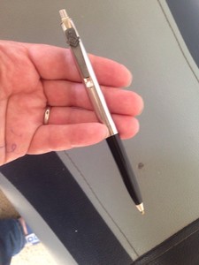 Vintage-chromium-1950s-1960s-Masonic-Ballpoint-Pen-Freemasons-Unique-rare