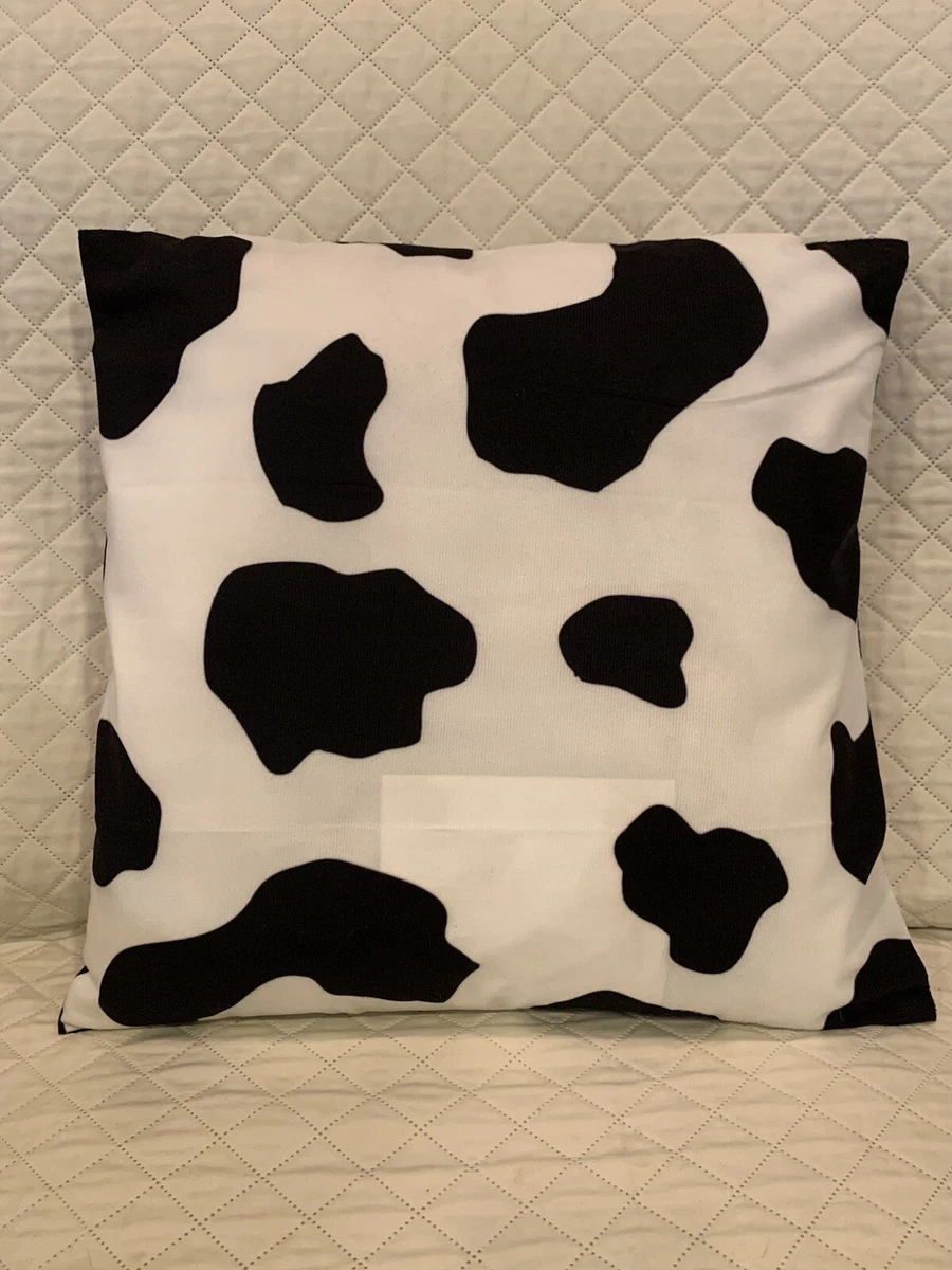 Brand New 16 x 16 Cow Print Throw Pillow Polyester Soft Complete Ready