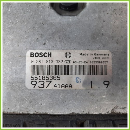 Centralina BOSCH 0281010332 ALFA ROMEO 147 W8 1.9 JTD 85kw 55185365 Diesel - Foto 2 di 3