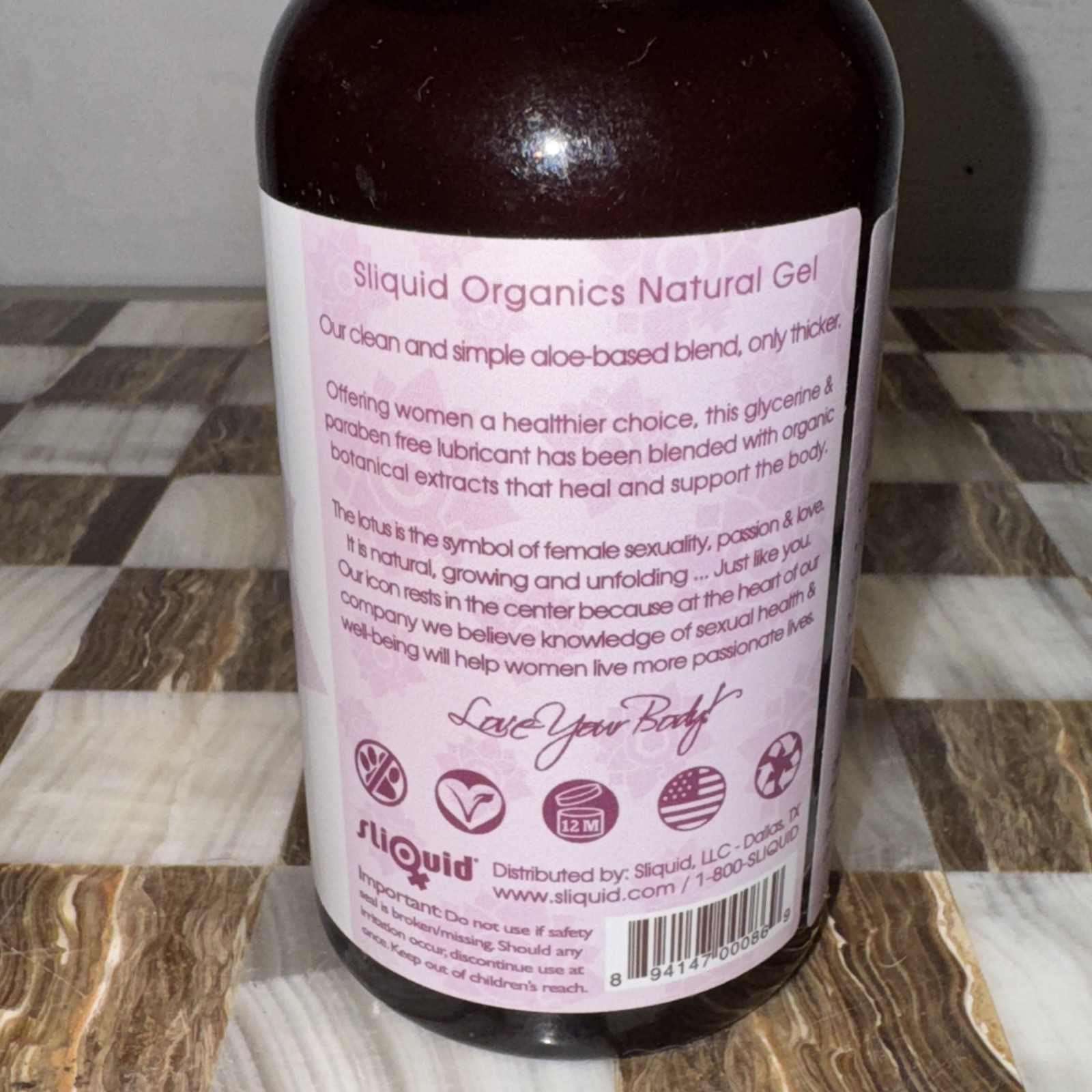 Organics Water-Based Lube - Aloe Vera Leaf Infused with Organic Oils & Botani...