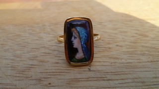 BAGUE EN OR 18 CARATS J . SALANDRIE EMAUX DE LIMOGES
