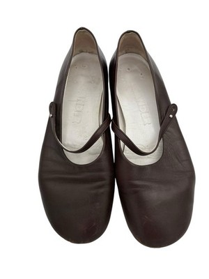 Jil Sander Brown Leather Mary Jane Flats Women's EU 36 US 6 Italy