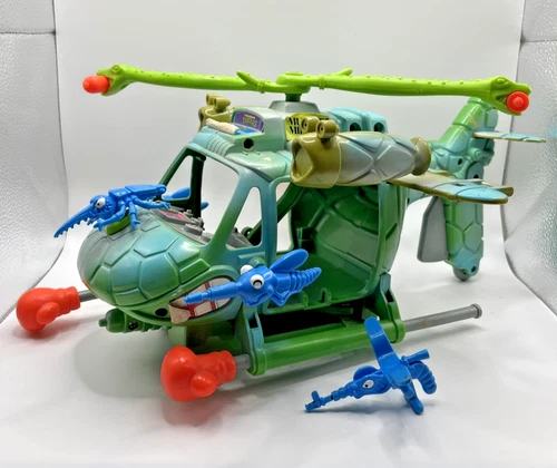 VINTAGE 1990 Helicopter Turtlecopter Copter Complete TMNT Works NEAR COMPLETE!