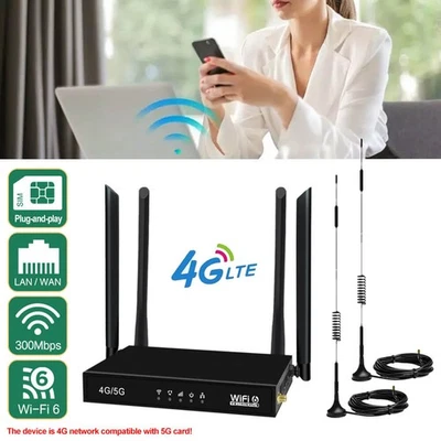 For Outdoor 4G LTE Router WiFi6 Unlocked Mit 6 Antennen & SIM Steckplatz NEU DE - Bild 1 von 4
