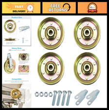 Heavy Duty 3" Garage Door Pulley Kit, 200LB Load, 4 Sheaves, Clevis Forks Hard