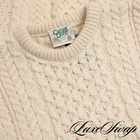 Carraig Donn Made in Ireland Cream Ivory Cabled Aran Irish Fisherman Sweater L