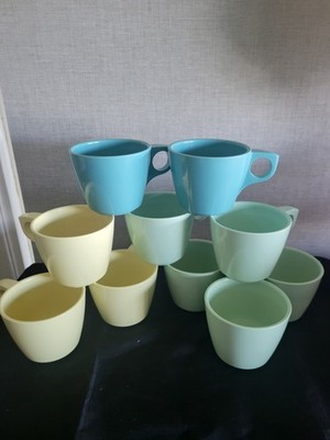 Boonton Ware Melmac Set Of 10 Cups 